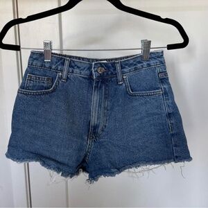 F21 Medium Wash High-Waisted Denim Shorts